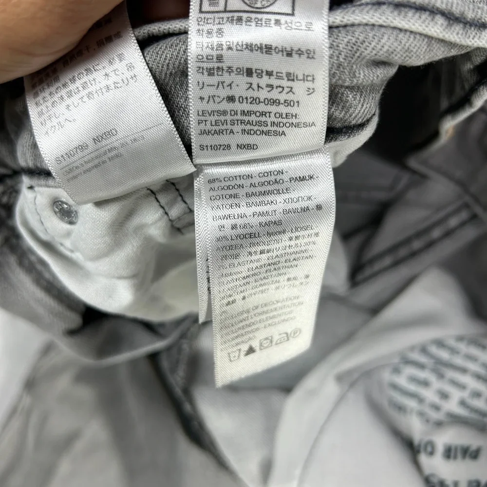 Levi's 514 Straight Jeans Men's Gray Denim Pockets Classic Zip Fly‎ - 30X30